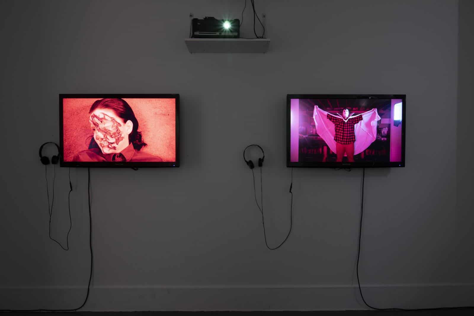 installation view "Willie Stewart: VIDEOS", 2019. Photo credit Jessica Smolinski.