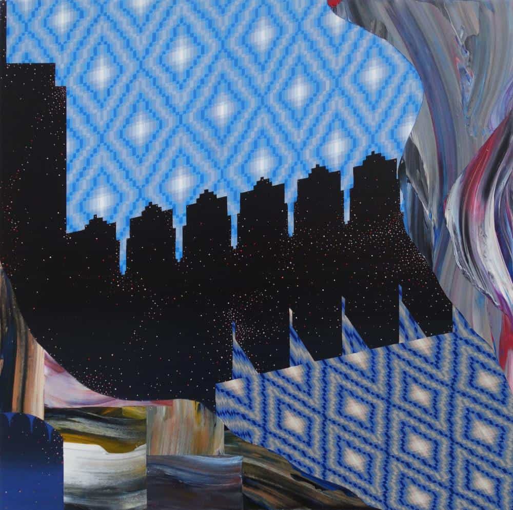 Rachel Hellerich, Nocturne, 2017. Acrylic and flashe on panel.