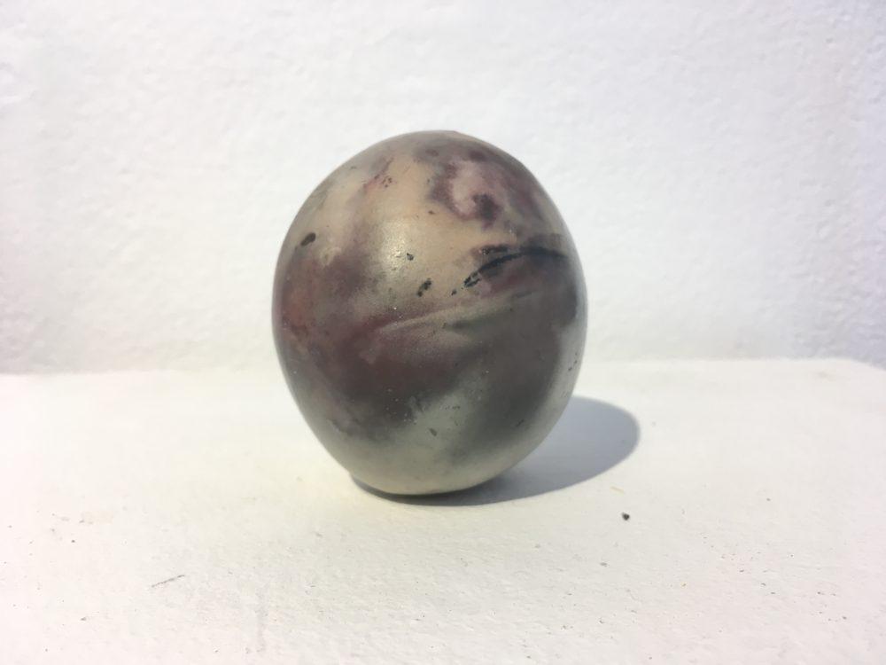 Ryan Paxton and Kiara Matos, Pit Fire Egg Form, 2017. Ceramic.